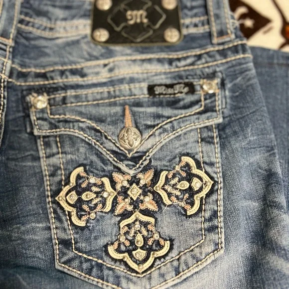 Miss Me Women's Blue Straight Leg Jeans - Picture 8 of 11